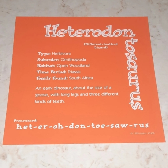 Dig N Dinos Monopoly Junior Board Game Replacement Piece Heterodontosaurus - Picture 2 of 3